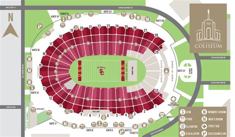 la coliseum seating chart stadium parking guides
