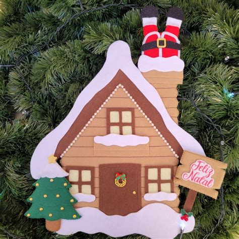 Enfeite De Natal Casinha - Enfeite de Porta Casinha de Natal | Elo7 Produtos Especiais