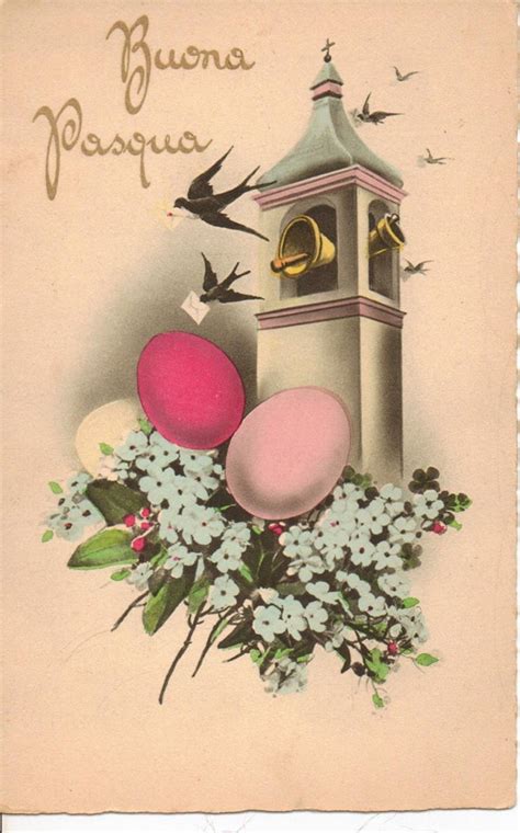 Buona Pasqua Pasqua Vintage cartolina con fiori di OldFangledFinds