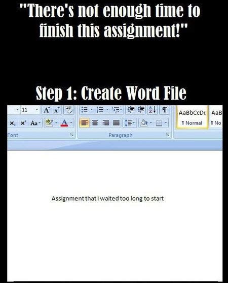 extra time  finish microsoft word assignments   steps