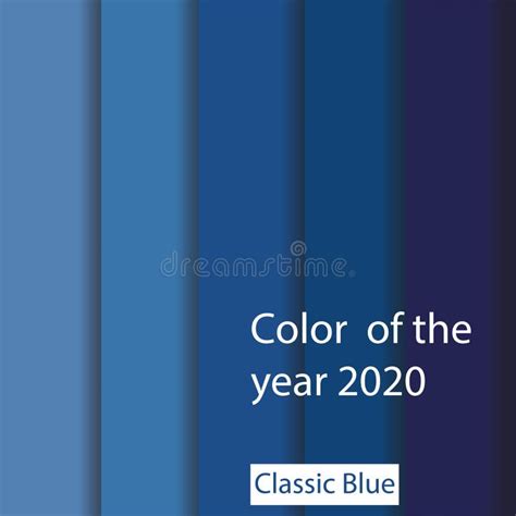 Klassieke Blauwe Kleur Van De Vectorillustratie Van 2020, Reeks Tinten ...