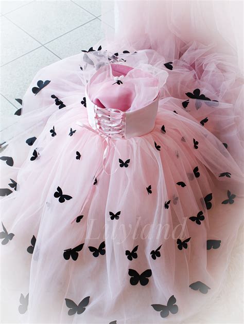 Cute Baby Butterfly Dress Soft Pink, Black and Pink Little Butterfly