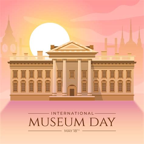 flat illustration  international museum day  vector