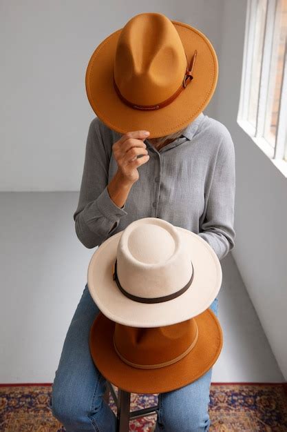 Free Photo | View of woman wearing stylish fedora hat