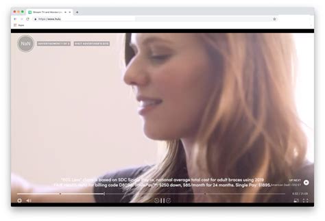 The Hulu ad time remaining countdown said NaN (not a number) instead of