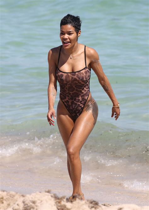 TEYANA TAYLOR in Swimsuit at a Beach in Miami 03/02/2019 – HawtCelebs