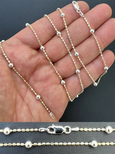 Real 925 Sterling Silver Diamond Cut Sparkle Ice Rope Chain Necklace
