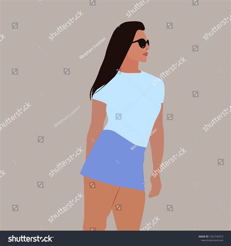 Girl Short Shorts Illustration Vector On Stock Vector (Royalty Free ...