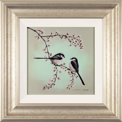 Long-tailed Tits on Wild Cherry Blossom | Original painting by Natalie