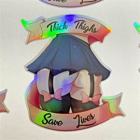 Thick Thighs Save Lives Holographic Anime Thicc Booty Girl 4" Vinyl