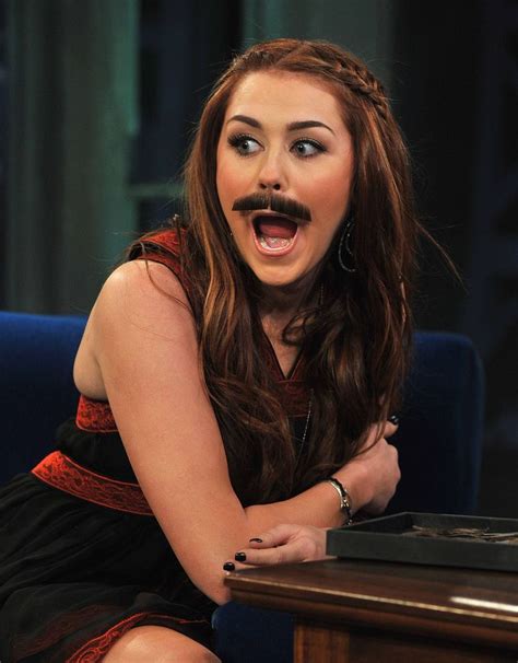 Miley Cyrus with mustaches at Jimmy Fallon – GotCeleb