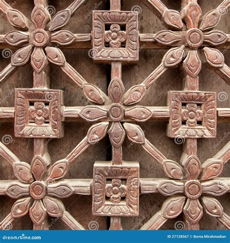 Wooden Flowers in the Latticework Stock Image - Image of lattice ... 