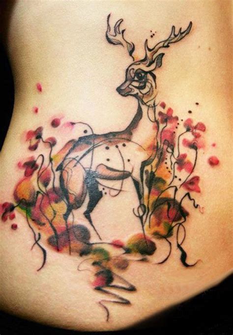 Watercolor Deer Tattoo at PaintingValley.com | Explore collection of ...