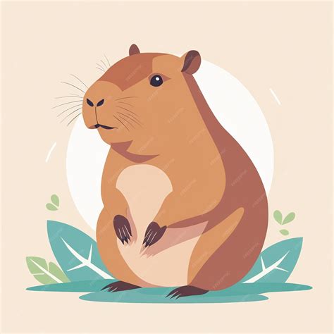 premium photo cute capybara cartoon illustration