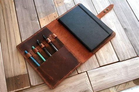 personalized leather notebook case  leatherneo