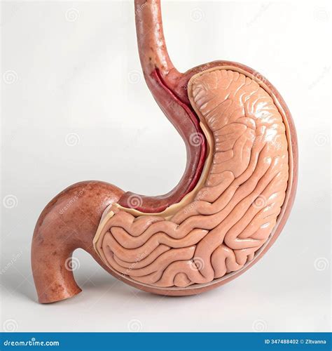 Detailed Human Stomach Model Isolated on a Clean Light Background Stock