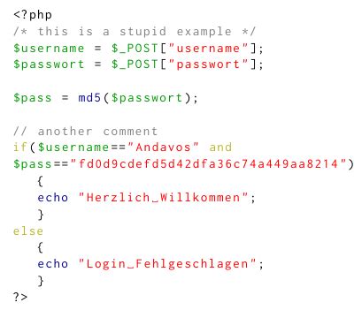 good definition  highlighting php code  listings tex