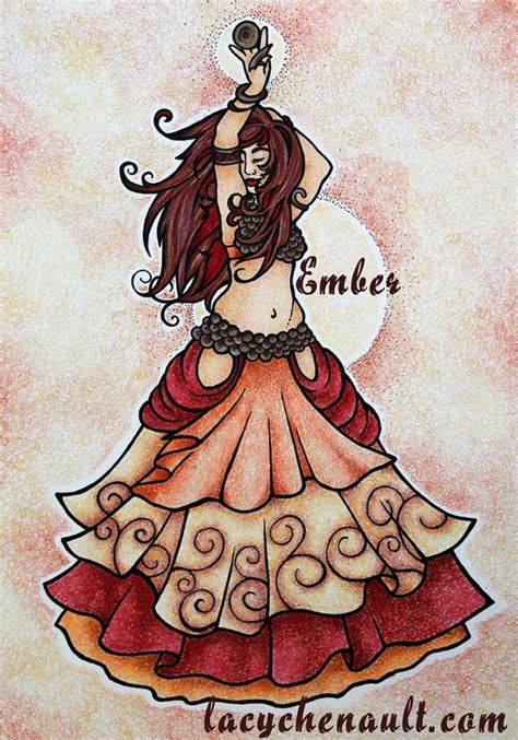 Ember Fire Belly Dancer Original Art Illustration | Dance art, Belly ...