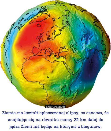 Ziemia ma kształt spłaszczonej elipsy, co oznacza, że znajdując się na ...