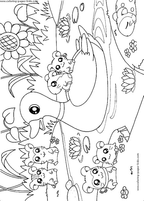 Hamtaro color page - Coloring pages for kids - Cartoon characters ...