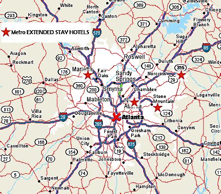 Atlanta Metro Map - ToursMaps.com