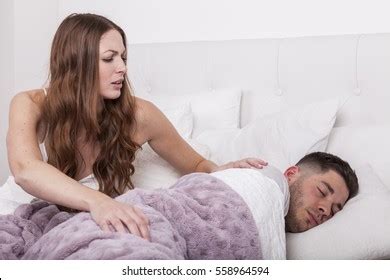 Woman Wakes Her Snoring Man Sleeping Stock Photo 558964594 | Shutterstock