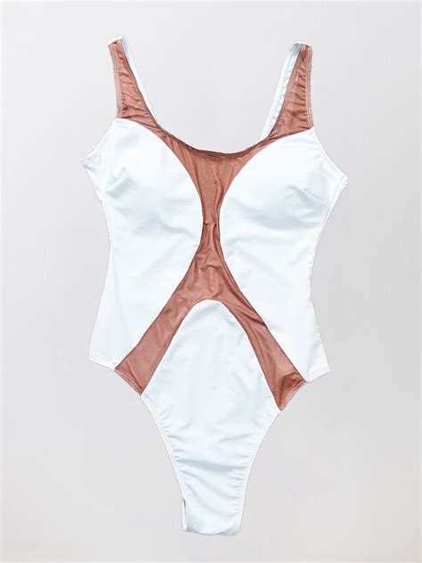 One Piece Swimsuit Mesh Monokini See Through Swimsuit High Cut Swimsuit ...