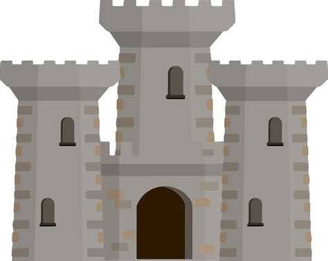 Medieval European stone castle. Knight fortress. Concept of security