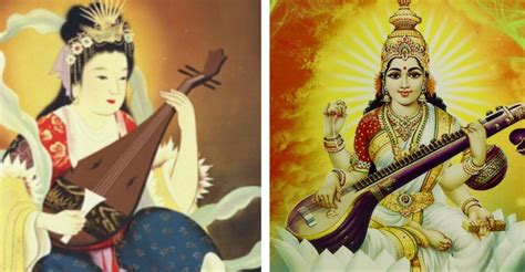 japanese buddhist goddess benzaiten  origins  hindu goddess saraswati
