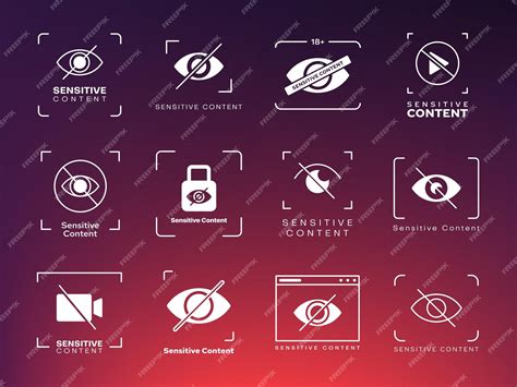 Premium Vector | Sensitive content icons censored only photo and video