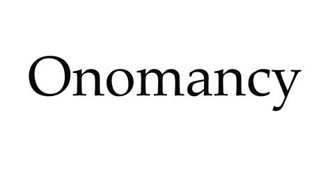 pronounce onomancy youtube