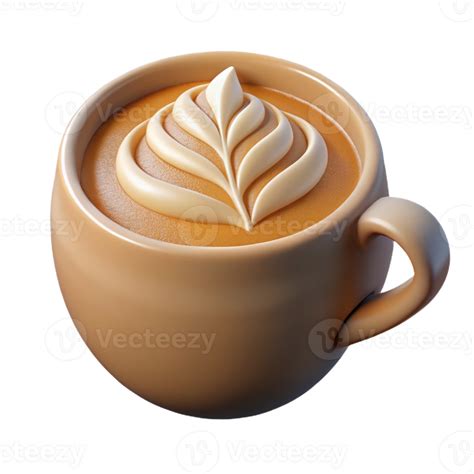 stunning creative 3D Latte Art Coffee Cup Illustration professional