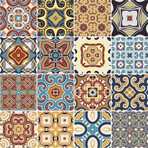 coloured tiles  print tapijt