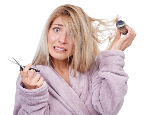 premium photo      bad hair day studio portrait