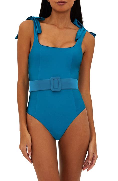 Beach Riot Sydney Belted One-piece Swimsuit - Midnight Teal | Editorialist