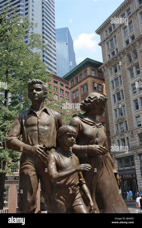 bronze statue   family boston usa stock photo alamy