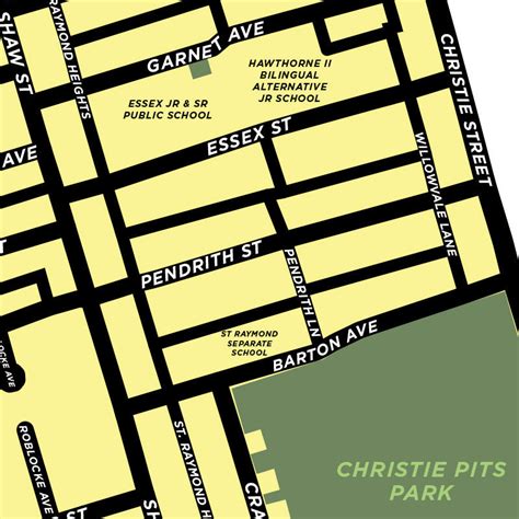 christie pits neighbourhood map print jelly brothers
