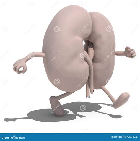 Kidneys with Arms and Legs that are Doing Jogging Stock Illustration