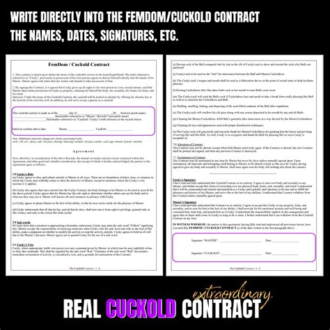 Cuckold Contract for Hotwife Femdom and Couples | Real Cuckold Contract