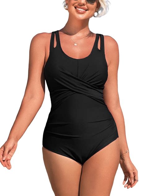 Charmo Double Straps One Piece Monikini Swimwear for Womens Ruched