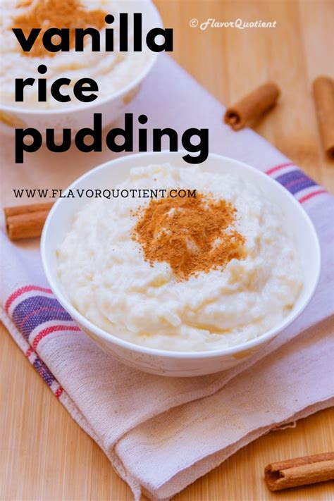 vanilla rice pudding easy dessert recipe flavor quotient