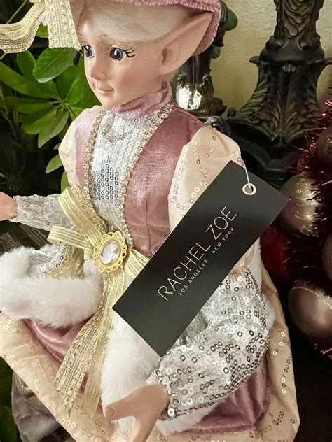 BRAND NWT RACHEL ZOE CHRISTMAS SHABBY CHIC STYLE IN PINK POSABLE ELF