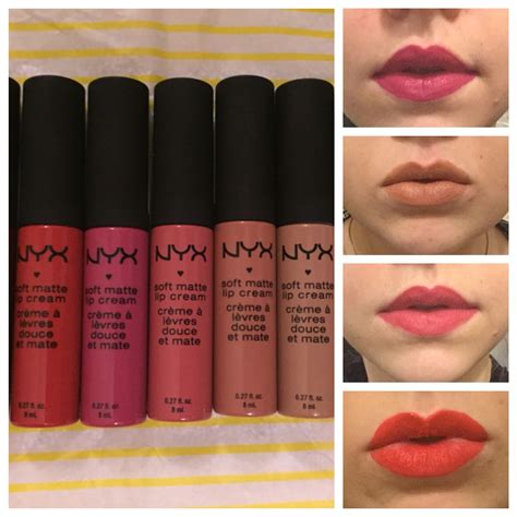 Nyx cosmetics liquid lipsticks. The colours shown in swatches are Milan ...