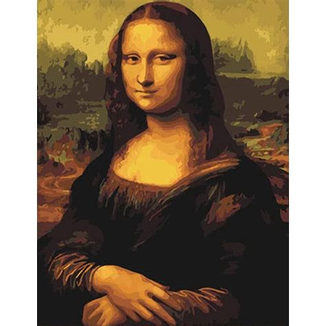 mona lisa van  paint  number kit mona lisa painting parody