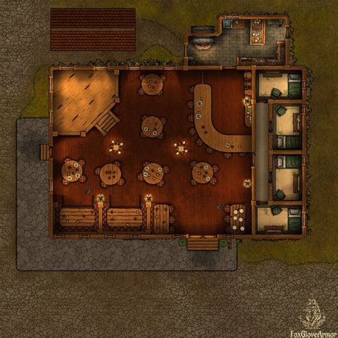 The No Name Tavern 20x20 : dndmaps in 2022 | Fantasy city map, Fantasy ...