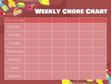Blank Weekly Chore Chart Templates - 10 Free PDF Printables