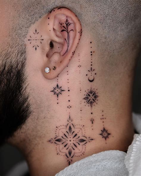 guy tattoo behind ear 9