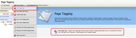 creating page tags