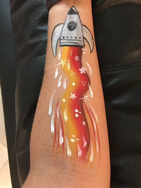 rocket solar system outer space face paint painting rocketship alien