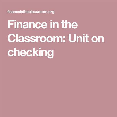 finance   classroom unit  checking classroom teacher